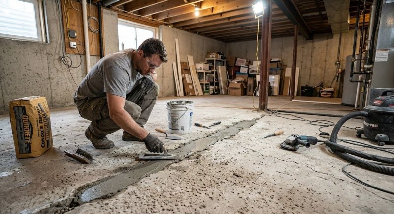 Cracked Basement Floor Repair in Bonita Springs, FL